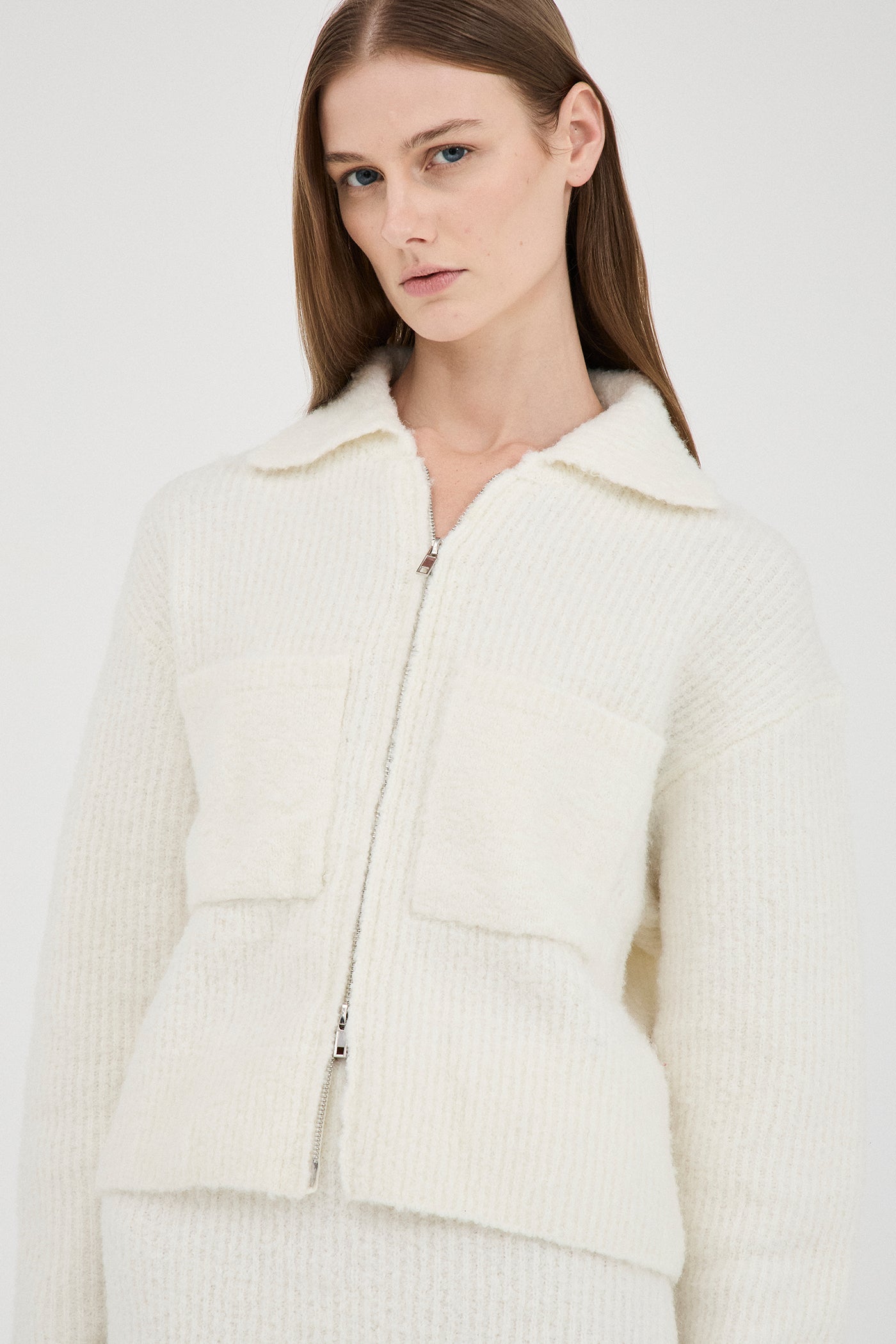 The Boucle Zip Knit